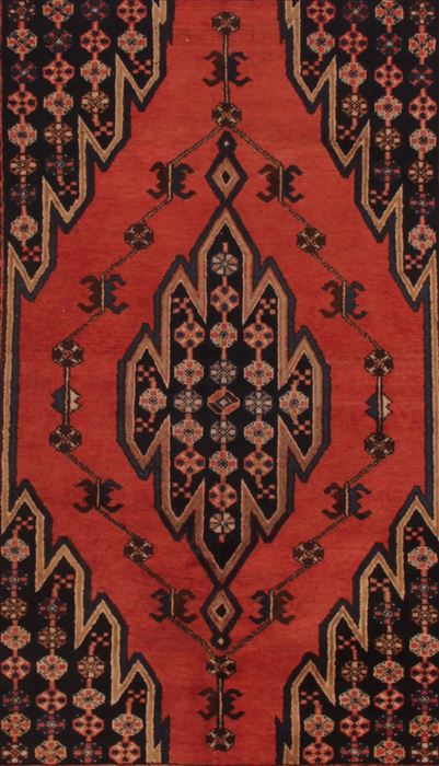 Mazlaghan Red Hand Knotted 43 X 63 Area Rug 400-16912 Image 14