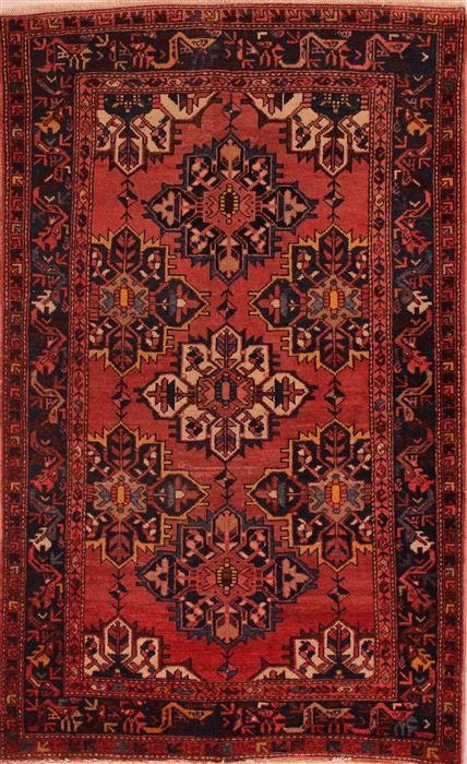 Hamedan Red Hand Knotted 42 X 68 Area Rug 400-16915 Image 0
