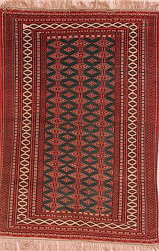 Persian Turkman Red Rectangle 5x7 ft Wool Carpet 16916