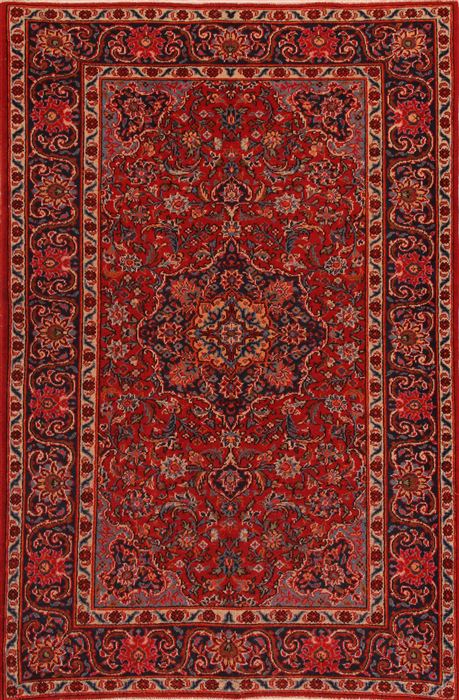 Kashan Red Hand Knotted 46 X 69 Area Rug 400-16921 Image 0