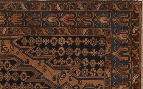 Mazlaghan Black Hand Knotted 44 X 67 Area Rug 400-16923 Image 14