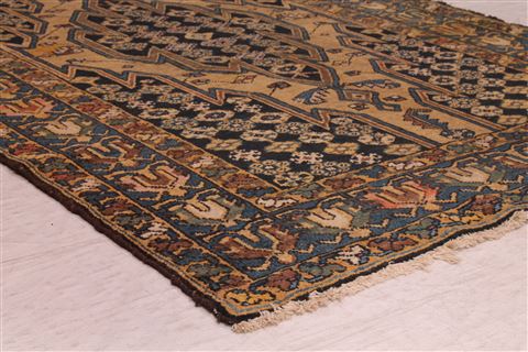 Mazlaghan Black Hand Knotted 44 X 67 Area Rug 400-16923 Image 3