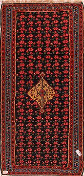Kilim Blue Runner Hand Knotted 4'9" X 10'9"  Area Rug 400-16924