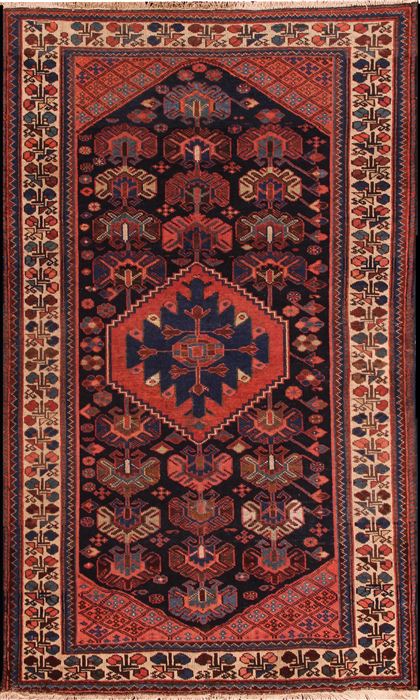Bakhtiar Blue Hand Knotted 42 X 68 Area Rug 400-16926 Image 0