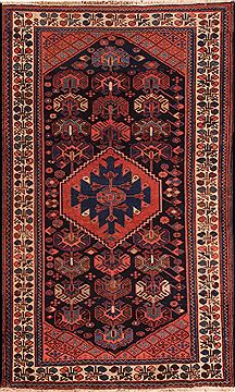 Bakhtiar Blue Hand Knotted 4'2" X 6'8"  Area Rug 400-16926