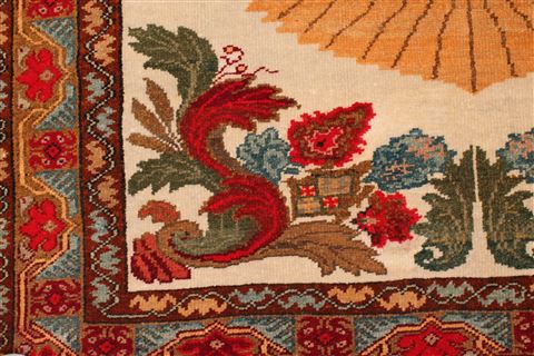 Sarouk White Hand Knotted 44 X 510 Area Rug 400-16927 Image 12