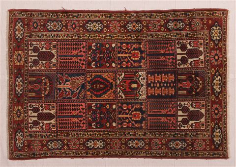 Bakhtiar Red Hand Knotted 49 X 72 Area Rug 400-16928 Image 24