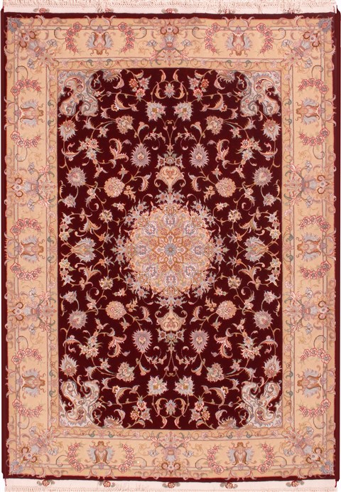 Tabriz Red Hand Knotted 411 X 611 Area Rug 400-16932 Image 0