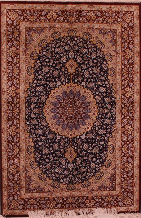 Qum Blue Hand Knotted 34 X 411 Area Rug 400-16934 Image 0