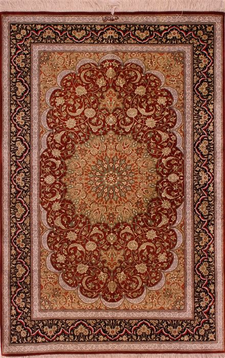 Qum Beige Hand Knotted 33 X 50 Area Rug 400-16935 Image 0