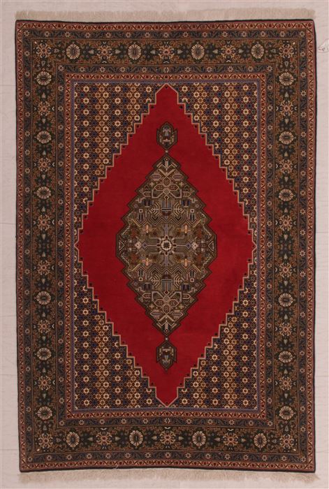 Qum Red Hand Knotted 46 X 69 Area Rug 400-16938 Image 2