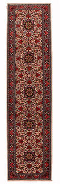 Persian sarouk White Runner 13 to 15 ft Wool Carpet 16942