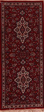 Qum Red Runner Hand Knotted 2'7" X 6'4"  Area Rug 400-16943