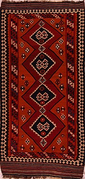 Kilim Orange Hand Knotted 4'6" X 8'0"  Area Rug 400-16950
