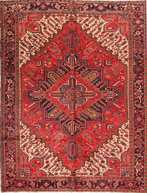 Heriz Red Hand Knotted 89 X 118  Area Rug 400-16953 Image 0