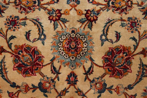 Kashan White Hand Knotted 90 X 1211 Area Rug 400-16954 Image 13