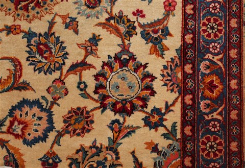 Kashan White Hand Knotted 90 X 1211 Area Rug 400-16954 Image 14
