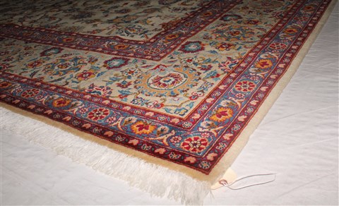 Kashan White Hand Knotted 90 X 1211 Area Rug 400-16954 Image 2