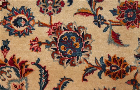 Kashan White Hand Knotted 90 X 1211 Area Rug 400-16954 Image 9