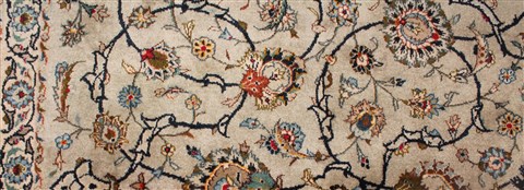 Kashan Beige Hand Knotted 89 X 125 Area Rug 400-16955 Image 18