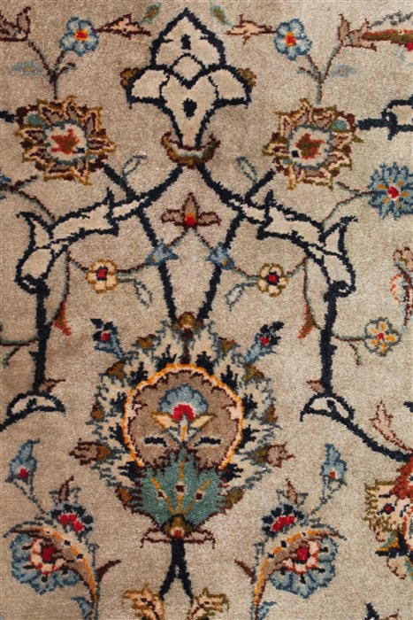 Kashan Beige Hand Knotted 89 X 125 Area Rug 400-16955 Image 19