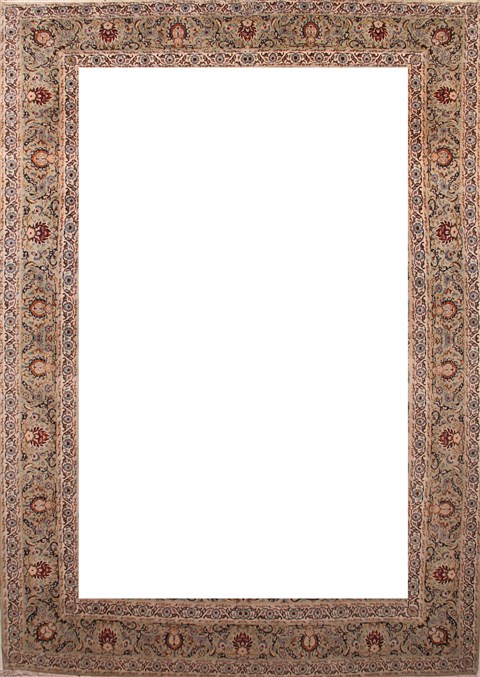 Kashan Beige Hand Knotted 89 X 125 Area Rug 400-16955 Image 4