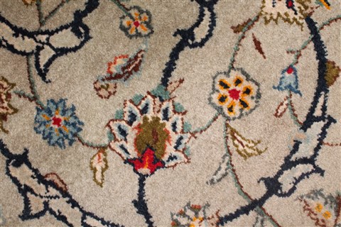 Kashan Beige Hand Knotted 89 X 125 Area Rug 400-16955 Image 26