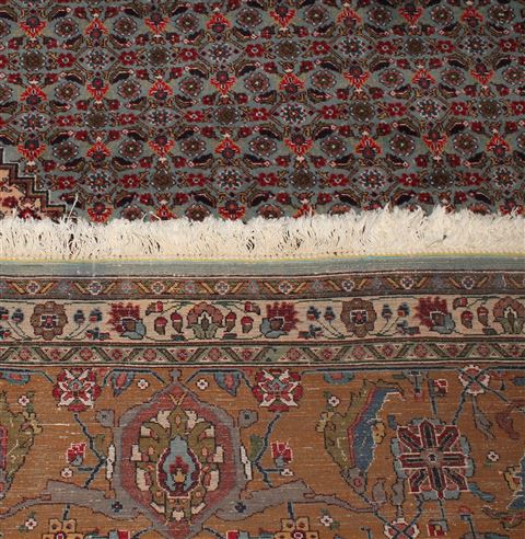 Tabriz Purple Hand Knotted 98 X 126 Area Rug 400-16957 Image 13
