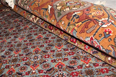 Tabriz Purple Hand Knotted 98 X 126 Area Rug 400-16957 Image 16