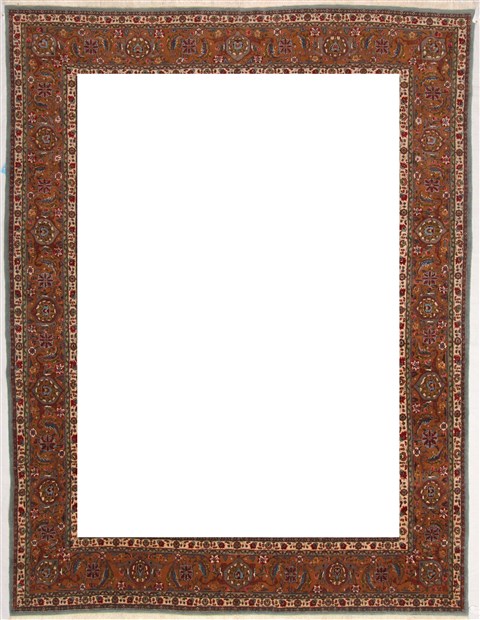 Tabriz Purple Hand Knotted 98 X 126 Area Rug 400-16957 Image 3