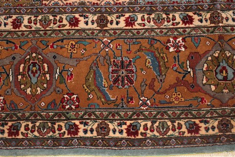 Tabriz Purple Hand Knotted 98 X 126 Area Rug 400-16957 Image 6