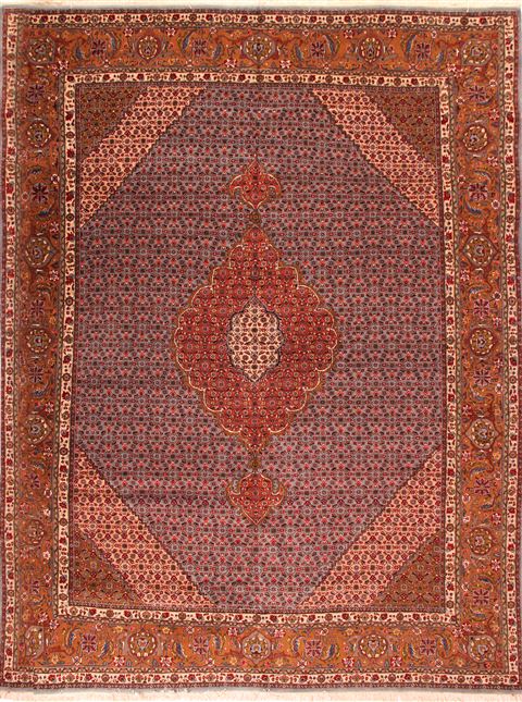 Tabriz Purple Hand Knotted 98 X 126 Area Rug 400-16957 Image 0