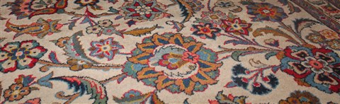 Kashan White Hand Knotted 92 X 136 Area Rug 400-16959 Image 10