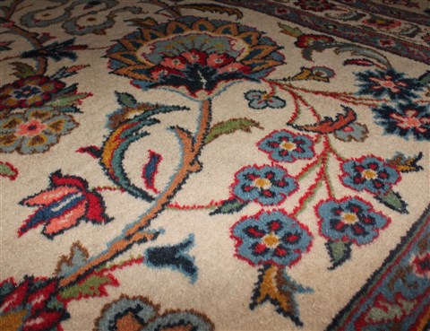 Kashan White Hand Knotted 92 X 136 Area Rug 400-16959 Image 11
