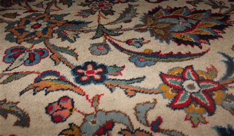 Kashan White Hand Knotted 92 X 136 Area Rug 400-16959 Image 12