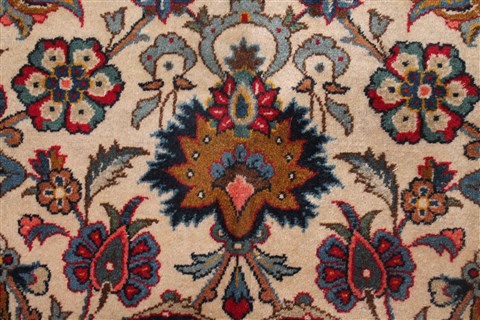 Kashan White Hand Knotted 92 X 136 Area Rug 400-16959 Image 14