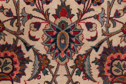 Kashan White Hand Knotted 92 X 136 Area Rug 400-16959 Image 15