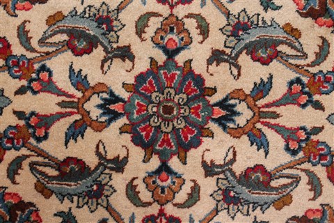Kashan White Hand Knotted 92 X 136 Area Rug 400-16959 Image 16