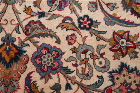 Kashan White Hand Knotted 92 X 136 Area Rug 400-16959 Image 17