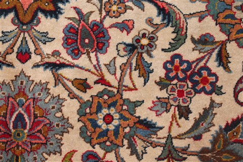 Kashan White Hand Knotted 92 X 136 Area Rug 400-16959 Image 18
