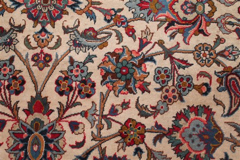 Kashan White Hand Knotted 92 X 136 Area Rug 400-16959 Image 20