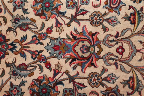 Kashan White Hand Knotted 92 X 136 Area Rug 400-16959 Image 22