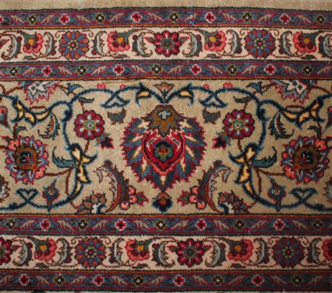 Kashan White Hand Knotted 92 X 136 Area Rug 400-16959 Image 25