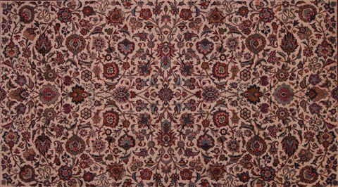 Kashan White Hand Knotted 92 X 136 Area Rug 400-16959 Image 2