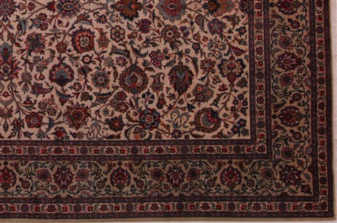 Kashan White Hand Knotted 92 X 136 Area Rug 400-16959 Image 4