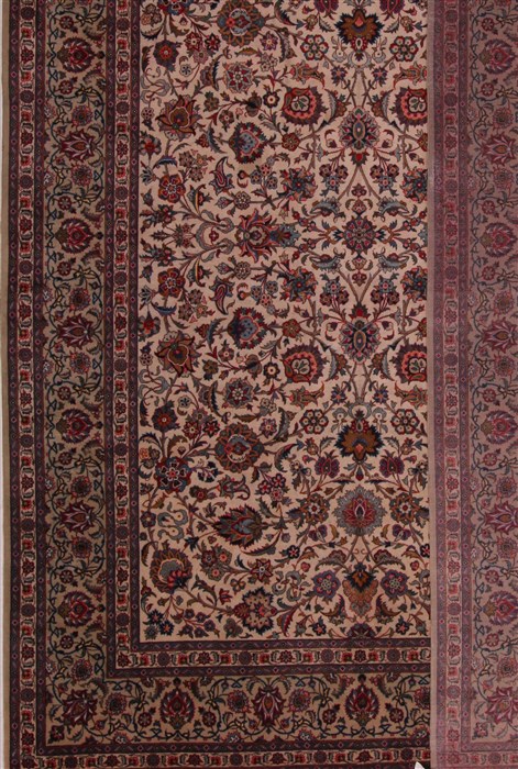 Kashan White Hand Knotted 92 X 136 Area Rug 400-16959 Image 5