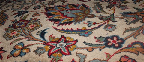 Kashan White Hand Knotted 92 X 136 Area Rug 400-16959 Image 8