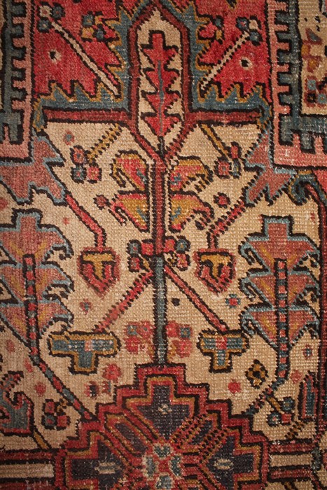 Heriz Red Hand Knotted 99 X 128 Area Rug 400-16963 Image 21