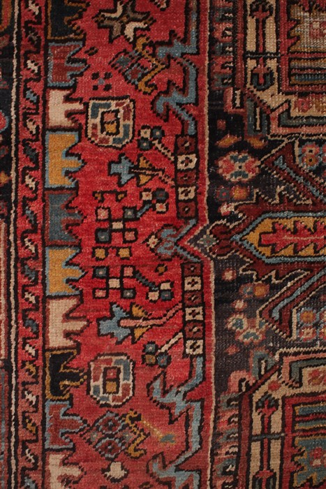 Heriz Red Hand Knotted 99 X 128 Area Rug 400-16963 Image 9