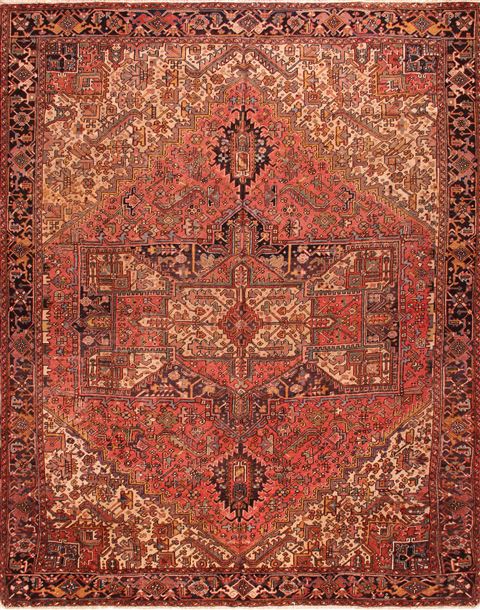 Heriz Red Hand Knotted 99 X 128 Area Rug 400-16963 Image 0